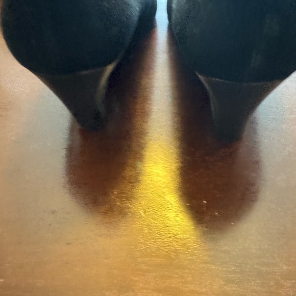 Women Vintage Salvatore Ferragamo blk suede leather Wedge shoes 8 1/2C Italy - Picture 6 of 9